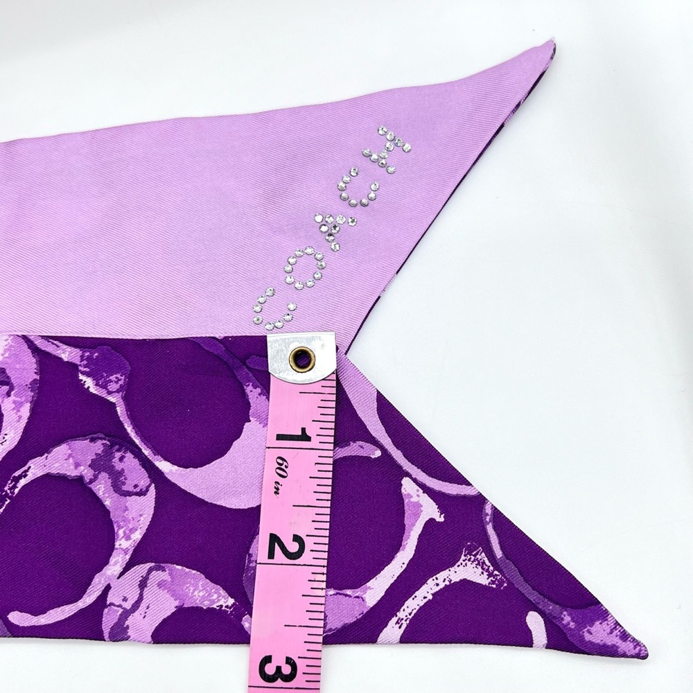 Coach Purple Signature Bag Scarf + Unbranded Crystal High Heel Bag Charm Set NEW - Picture 9 of 16